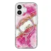 Onegif İphone 16 Lotus Simli Magsafe Kapak - Pembe 3