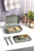 Online Kapında Mutfak-00000402 Lüks Yeşil Lunch Box 2 Katlı 5 Bölmeli Kendinden Çatal Kaşıklı Beslenme Kutusu 1