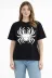 Örümcek Baskılı Tişört Kısa Kollu Bisiklet Yaka T-Shirt - Siyah - 2XL - Siyah 3