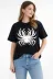 Örümcek Baskılı Tişört Kısa Kollu Bisiklet Yaka T-Shirt - Siyah - L - Siyah 2