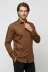 Pamuk Saten Slim Fit Taba Erkek Gömlek - Wessi - S / Tan 1