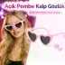 Pembe Retro Kalp Gözlük – 80’ler 90’lar Stil Parti Gözlüğü 1