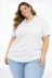 Pike Kumaş Düğmeli Yaka Battal Büyük Beden Günlük Kısa Kol Tişört T-shirt - Beyaz - 3XL - Beyaz 1