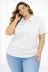 Pike Kumaş Düğmeli Yaka Battal Büyük Beden Günlük Kısa Kol Tişört T-shirt - Beyaz - 3XL - Beyaz 2