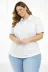 Pike Kumaş Düğmeli Yaka Battal Büyük Beden Günlük Kısa Kol Tişört T-shirt - Beyaz - 3XL - Beyaz 3