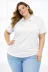 Pike Kumaş Düğmeli Yaka Battal Büyük Beden Günlük Kısa Kol Tişört T-shirt - Beyaz - 3XL - Beyaz 4