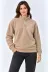 Polar Dik Yaka Yarım Fermuarlı Uzun Kollu Regular Fit Kışlık Sweatshirt - Bej - S - Bej 1