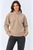Polar Dik Yaka Yarım Fermuarlı Uzun Kollu Regular Fit Kışlık Sweatshirt - Bej - S - Bej 2