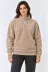 Polar Dik Yaka Yarım Fermuarlı Uzun Kollu Regular Fit Kışlık Sweatshirt - Bej - S - Bej 3