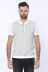 Polo Yaka Açık Gri Desenli Fermuarlı Örme T-shirt - Wessi 4