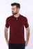 Polo Yaka Düz Bordo Örme T-shirt - Wessi 1
