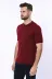 Polo Yaka Düz Bordo Örme T-shirt - Wessi 3