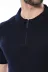 Polo Yaka Fermuarlı Örme Lacivert Erkek T-shirt - Wessi 2
