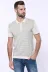 Polo Yaka Krem Desenli Fermuarlı Örme T-shirt | Wessi 2