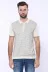 Polo Yaka Krem Desenli Fermuarlı Örme T-shirt | Wessi 4