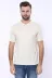 Polo Yaka Krem Düz Örme T-shirt | Wessi 3