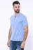 Polo Yaka Mavi Düz Örme T-shirt | Wessi 2