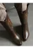POTEEN PTNBOTİE2 Karlas Western Kadın Kovboy Nakışlı Bot C315-Kahve 4
