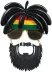 Rasta Peruklu Rasta Sakallı Bob Marley Bıyıklı Parti Gözlüğü 27x18 Cm 3
