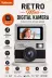 Retro Mini Dijital Kamera 1080P 1.47 İnç Flip Ekranlı Flaşlı Selfie Vlog Kamerası 4GB SD Hediyeli Siyah 1