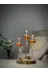 Shabbo Glass Shabbo14000 Elips Şamdan Cam Kandil 3Lü Set Amber Hediyelik Dekoratif Aksesuar 1