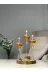 Shabbo Glass Shabbo14000 Elips Şamdan Cam Kandil 3Lü Set Amber Hediyelik Dekoratif Aksesuar 2