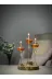 Shabbo Glass Shabbo14000 Elips Şamdan Cam Kandil 3Lü Set Amber Hediyelik Dekoratif Aksesuar 3