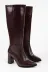 Shoeberry XKL0810 Kadın Brave Bordo Cilt Topuklu Çizme 1