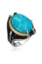 SilverXJewellery MR0580086 Nidam Butik Gümüş Kartal Pençesi Turkuaz Taşlı Erkek Yüzük 1