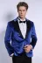 Simli Slim Fit Kadife İndigo Mavi Erkek Smokin Ceket - Wessi 4