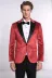 Simli Slim Fit Kadife Kırmızı Erkek Smokin Ceket - Wessi 2