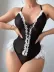 Siyah Dantel İşlemeli Sırt Dekolteli Body 1