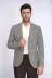 Siyah & Krem Kazayağı Desenli Gold Renk Metal  Düğmeli Slim Fit Erkek Blazer Ceket - Wessi 3