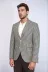 Siyah & Krem Kazayağı Desenli Gold Renk Metal  Düğmeli Slim Fit Erkek Blazer Ceket - Wessi 4