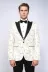 Slim Fit Simli Beyaz Erkek Smokin Ceket - Wessi 2