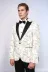 Slim Fit Simli Beyaz Erkek Smokin Ceket - Wessi 3