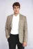 Slim Fit Sivri Yaka Ekose Taba Erkek Ceket - Wessi 1