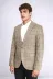 Slim Fit Sivri Yaka Ekose Taba Erkek Ceket - Wessi 4
