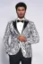 Slim Fit Zebra Desen Beyaz Erkek Smokin Ceket - Wessi 1