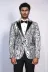 Slim Fit Zebra Desen Beyaz Erkek Smokin Ceket - Wessi 3