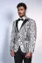 Slim Fit Zebra Desen Beyaz Erkek Smokin Ceket - Wessi 4