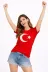 T-Shirt Kısa Kol Bisiklet Yaka Ay Yıldız Bayrak Baskılı Tişört - Kırmızı - XL - Kırmızı 1