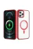 Techaks T26013-TCHS Iphone 11 Pro Max Kılıf Magsafe Wireless Şarj Özellikli Silikon Zore Ege Kapak - Kırmızı 1