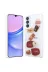 Techaks T31381-TCHS Galaxy A54 Kılıf Parlayan Simli Kabartma Figürlü Zore Cevze Kapak - Beyaz 2