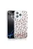 Techaks T35561-TCHS Iphone 12 Pro Kılıf Sıvılı Simli Baskılı Şeffaf Arka Yüzey Zore Mossa Silikon Kapak - Pembe 1