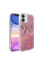Techaks T36583-TCHS Iphone 11 Kılıf Kamera Korumalı Figürlü Ponti Esnek Silikon Kapak - Açık Pembe 1