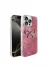 Techaks T36592-TCHS Iphone 16 Pro Kılıf Kamera Korumalı Figürlü Ponti Esnek Silikon Kapak - Açık Pembe 2