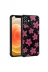 Techaks TCHS-23636 Iphone 12 Uyumlu Simli Desenli Kamera Korumalı Parlak Zore Popy Kılıf-Çiçek 1