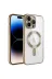 Techaks TCHS-25446 Iphone 14 Pro Max Uyumlu Kamera Korumalı Magsafe Wireless Şarj Özellikli Zore Demre Kılıf-Gold 1