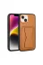 Techaks TCHS-25965 Iphone 14 Uyumlu Kartlıklı Standlı Pu Deri Zore Memo Kılıf-Kahve Açık 1